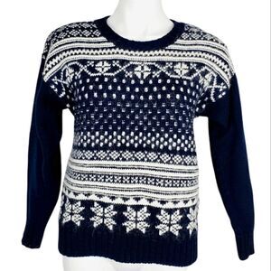 Russ Petites Vintage sweater black white size Small